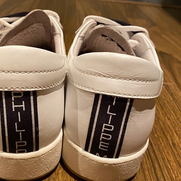 White Sneaker with Wide Navy Band - Picture 3 of 11
